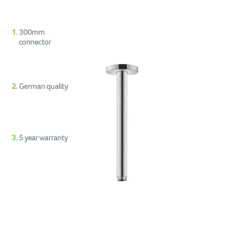 done27389000-hansgrohe-Croma-Select-S-Chrome-Ceiling-Connector-300mm-1200-x1200