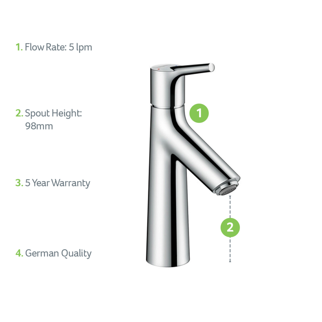 hansgrohe Talis S 100 Single Lever Basin Mixer with Pop-Up Waste Set