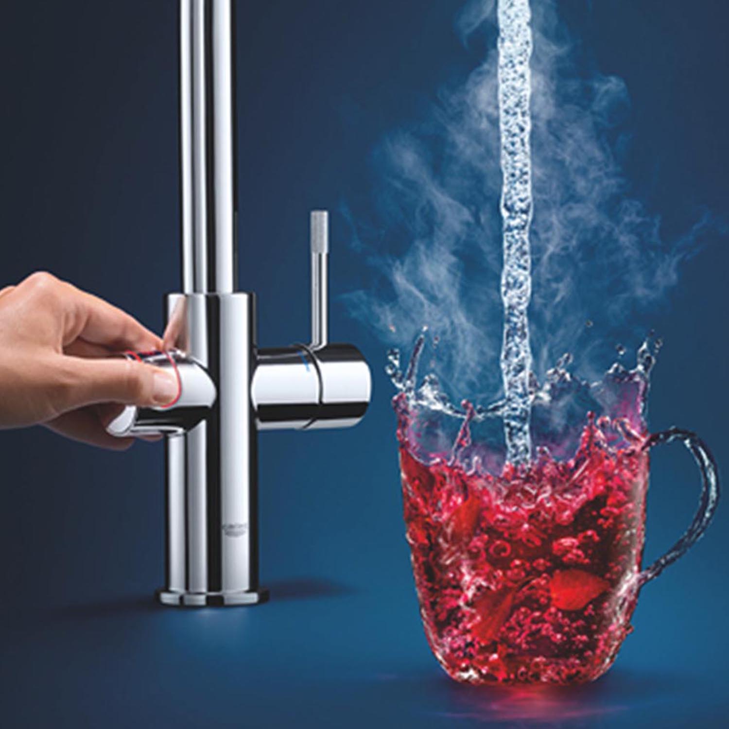 Red Duo Instant Boiling Water Tap