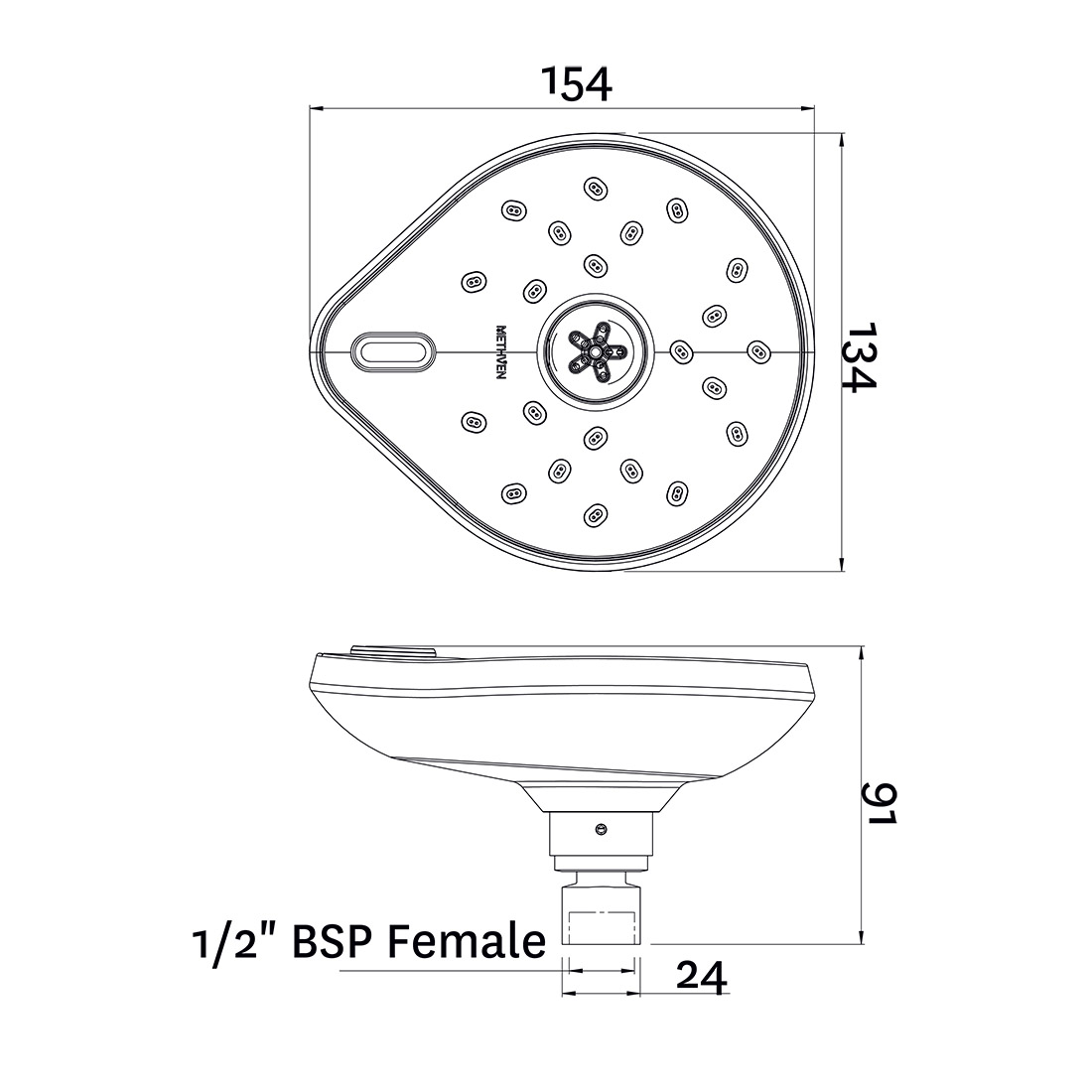 Methven Kaha Satinjet Shower Head Chrome