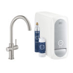 Grohe Blue Home C Spout Swivel 150 Supersteel Kitchen Mixer Tap - 31455DC1 - Main