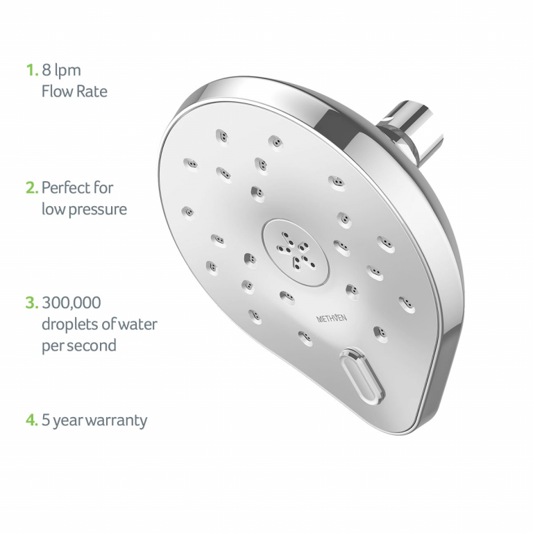 Methven Kaha Satinjet Shower Head Chrome