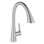 Grohe Zedra with Pull-out Spray Single Lever Swivel C Spout 360 Supersteel Kitchen Mixer Tap 32294DC2 Main