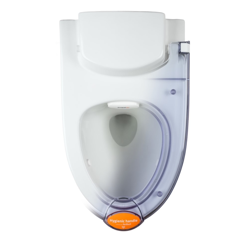 Propelair WC Mk2 - Clear Lid - Orange Latch - Close to Flush - 100-009 - lid