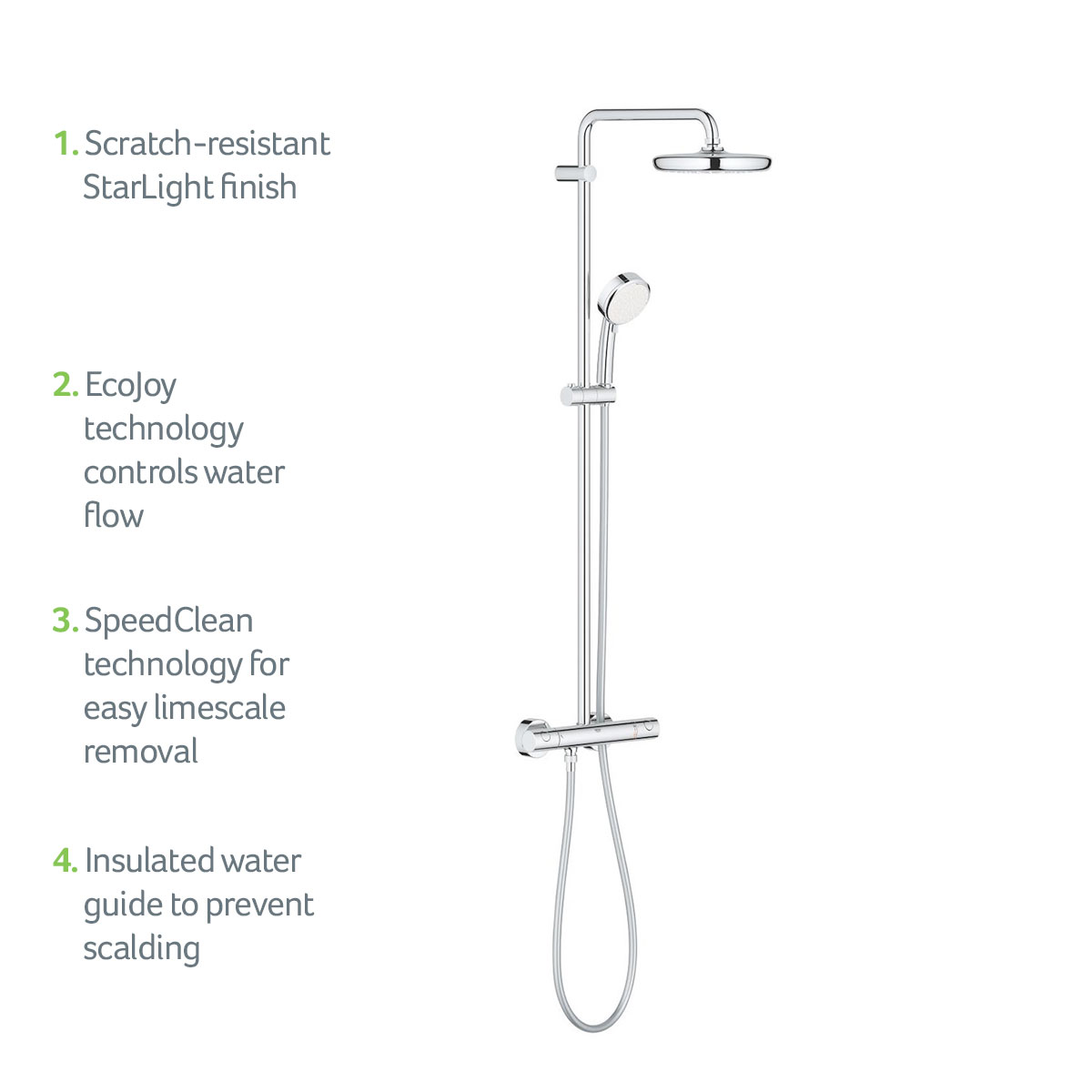 Grohe Tempesta Cosmopolitan 210 Thermostatic Shower System Chrome
