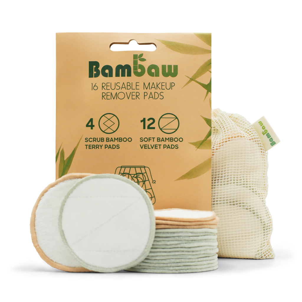 Bambaw Reusable Bamboo Makeup Remover Pads 16 Pack