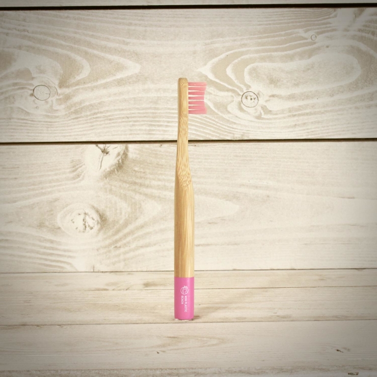 Non Plastic Beach Kids Bamboo Toothbrush Pink