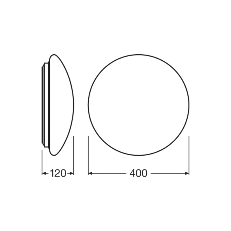 Ledvance LED Surface Circular Bulkhead 24W White-4058075080072-Dimensions