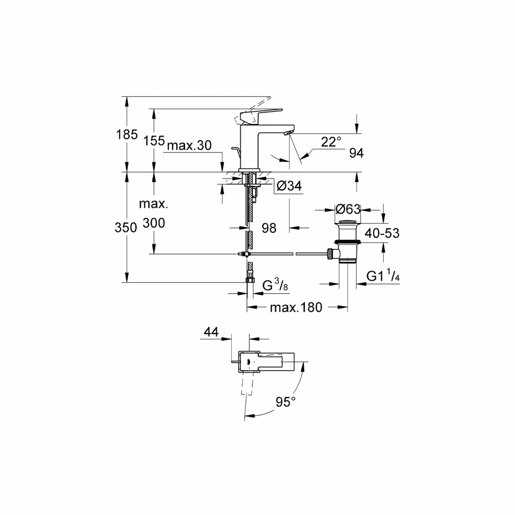 Grohe Sail Cube Basin Mixer 23435000