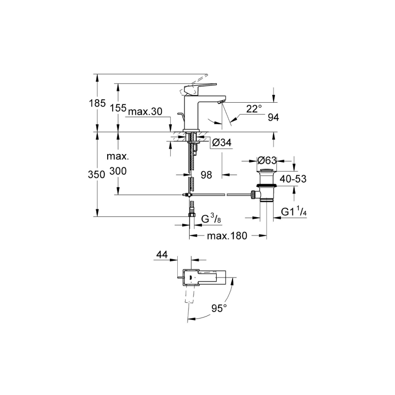 Grohe_23435000_Product_Drawing_Image
