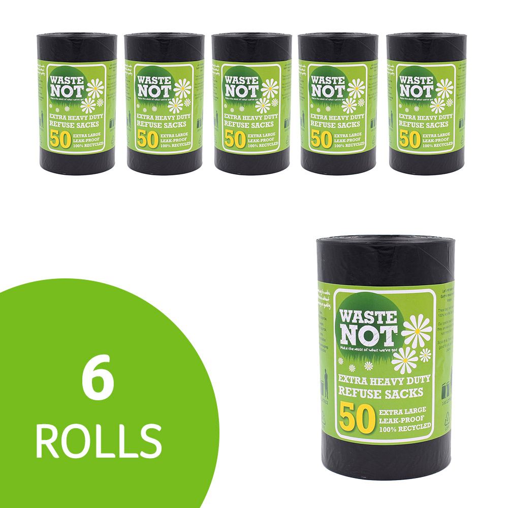 Waste Not 50 Extra Heavy Duty 100L Refuse Sacks WN850