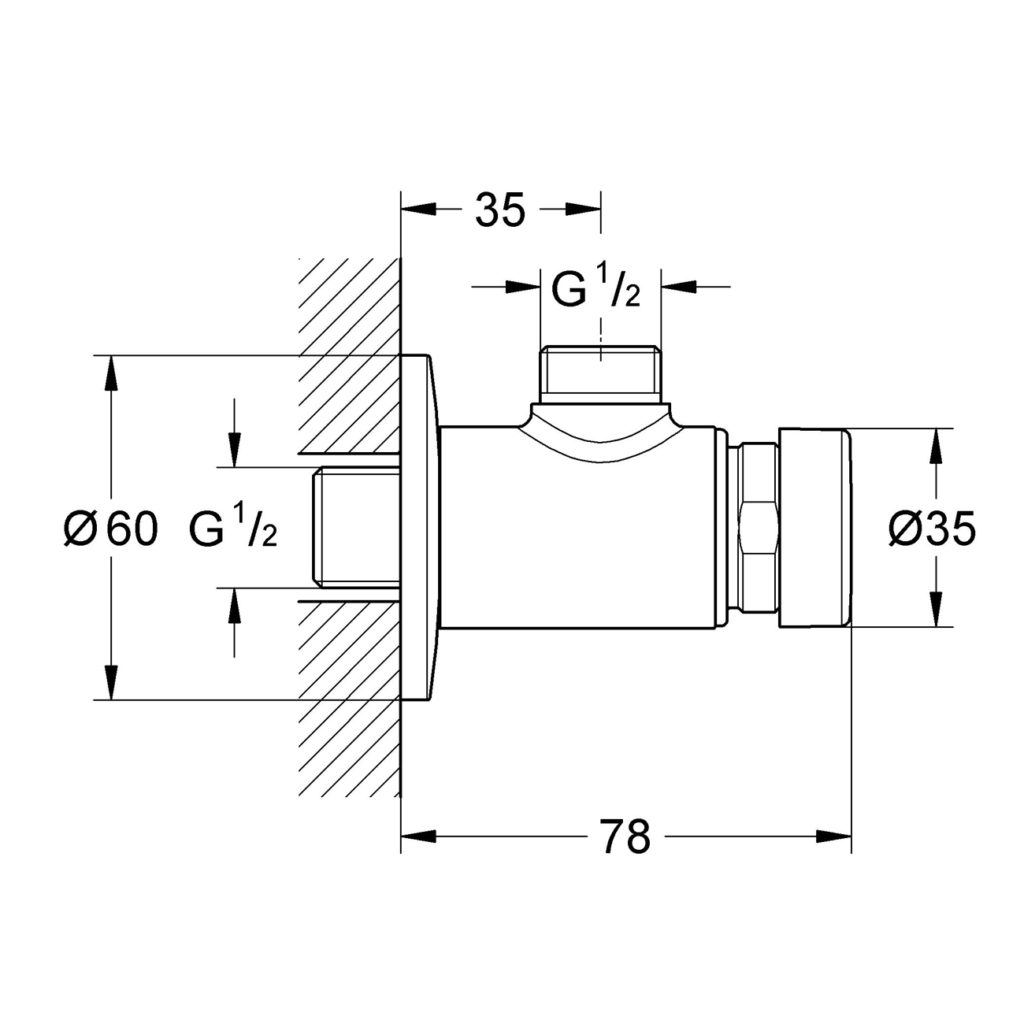 Grohe Euroeco Cosmopolitan T Self Closing Push Button Exposed Shower Valve