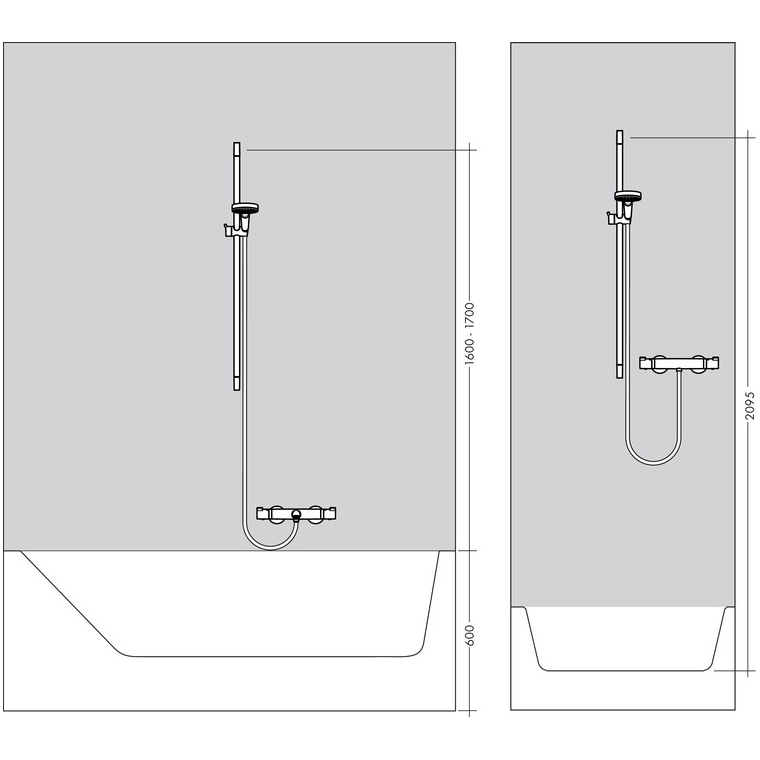 hansgrohe Unica 'D Shower Bar 0.9m with 1.6m Isiflex Installation Guide