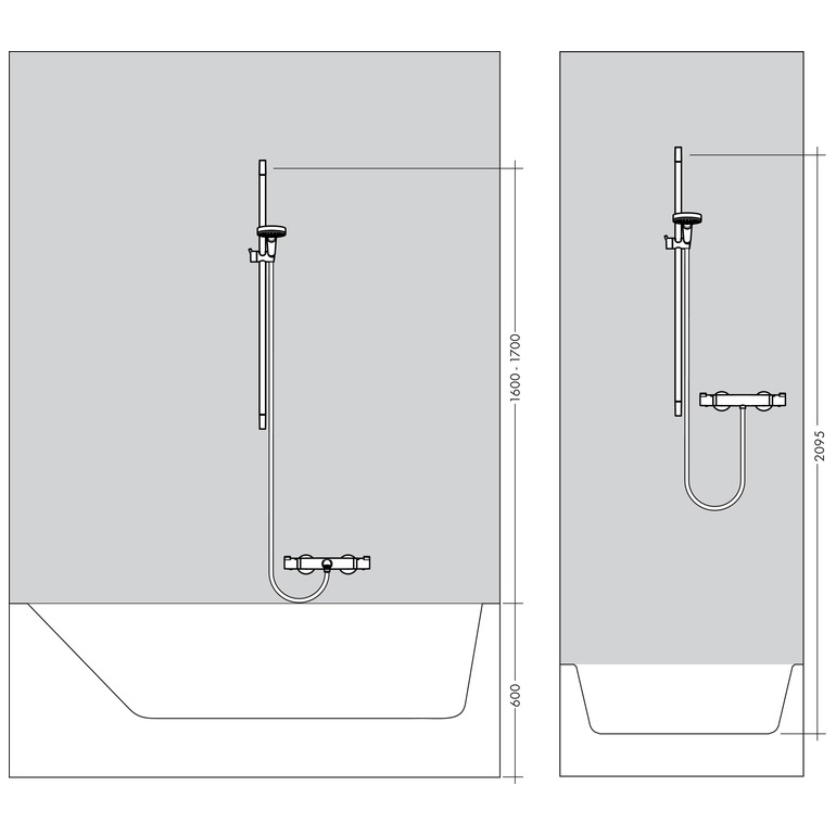 hansgrohe Unica 'Croma Shower Bar 0.65m with 1.6m Isiflex Installation Guide