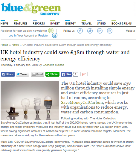 Blue & Green Tomorrow knowledge hub story of £38n hotel energy savings