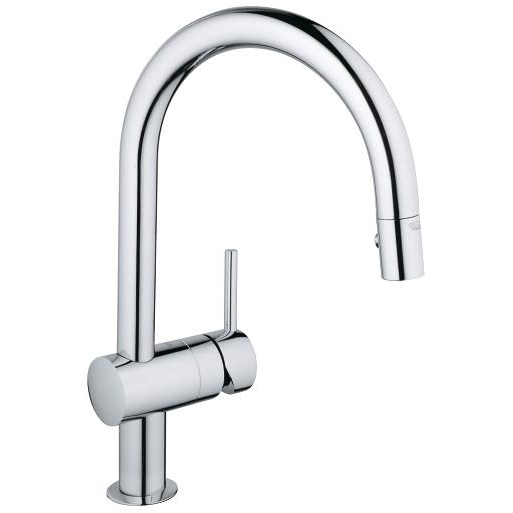 Grohe Minta with Pullout Spray Single Lever Swivel Spout 360 Chrome