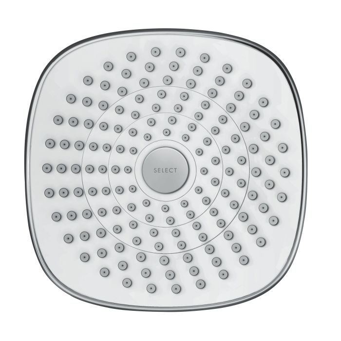 hansgrohe Croma Select E 180 2Jet Chrome and White Overhead EcoSmart Shower