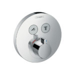 hansgrohe ShowerSelect S Chrome Thermostatic Mixer for Concealed Installation of Two Outlets