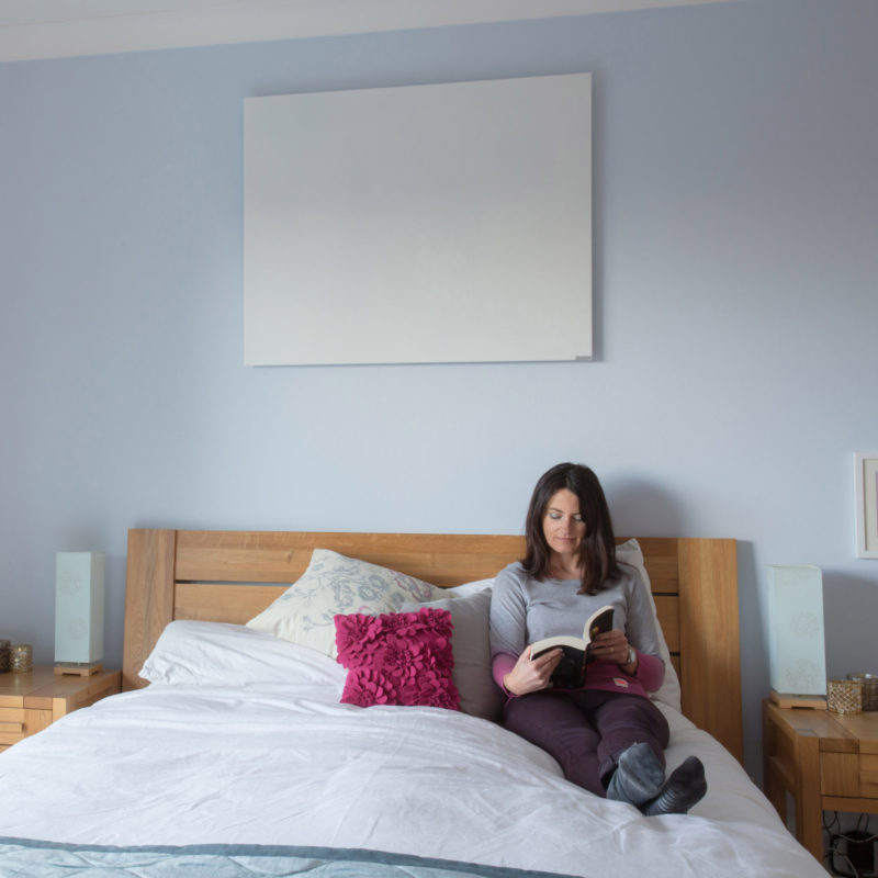 Herschel Inspire White Far Infrared Panel Heater Bedroom