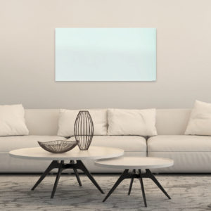 Herschel Select XL White Glass Frameless Far Infrared Radiator Heater Lounge Installation