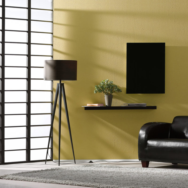 Herschel Inspire Black Glass Far Infrared Panel Heater Lounge Installation